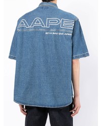 AAPE BY A BATHING APE Aape By A Bathing Ape Logo Patch Denim Shirt