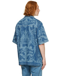 Versace Blue Denim Baroque Shirt