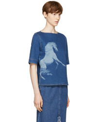 Stella McCartney Blue Denim Pegasus T Shirt