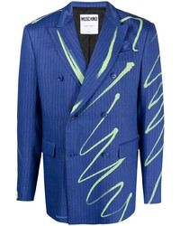 Blue Print Double Breasted Blazer