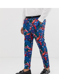 ASOS DESIGN Plus Skinny Tuxedo Suit Trousers In Fish Print