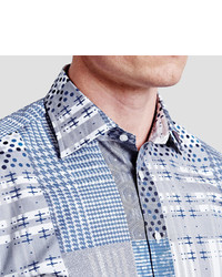 Thomas Pink Bernand Print Slim Fit Button Cuff Shirt