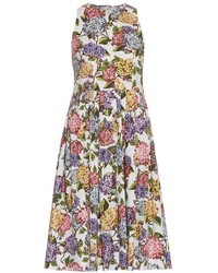 Emilia Wickstead Olive Hydrangea Print Dress