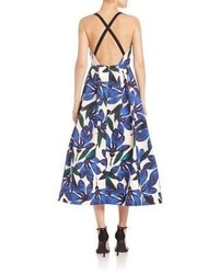Milly Petal Printed Fit Flare Dress