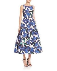 Milly Petal Printed Fit Flare Dress