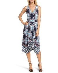 Maggy London Print Fit Flare Dress