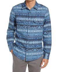 Blue Print Flannel Long Sleeve Shirt