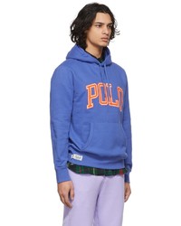 Polo Ralph Lauren Blue Rl Fleece Logo Hoodie