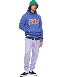 Polo Ralph Lauren Blue Rl Fleece Logo Hoodie