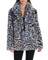 Blue Print Fur Coat