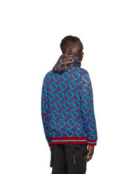 Burberry Blue And Red Manslow Hoodie