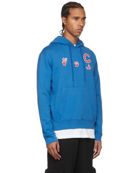 Off-White Blue Mlb Edition Chicago Cubs Hoodie