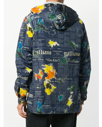 John Galliano Lettering Print Hooded Jacket