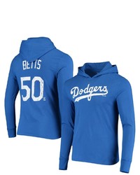 Majestic Threads Mookie Betts Royal Los Angeles Dodgers Softhand Player Long Sleeve Hoodie T Shirt