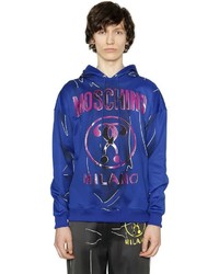 Moschino Hooded Shadow Cotton Blend Sweatshirt