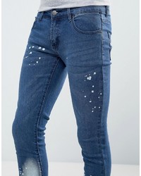 Criminal Damage Super Skinny Jeans With Bleach