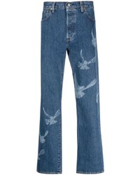 3PARADIS Bird Print Straight Leg Jeans