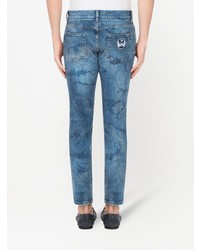Dolce & Gabbana Bleach Effect Tapered Jeans