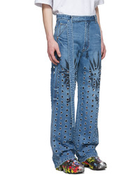 We11done Blue Cut Outs Jeans
