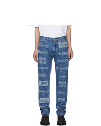 Vetements Blue Fully Branded Jeans