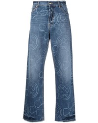 BARROW Graphic Print Denim Jeans