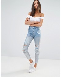 Missguided Holographic High Waisted Jean