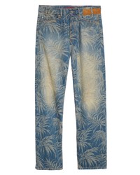 Palm Angels Jungle Loose Straight Leg Jeans In Light Blue At Nordstrom
