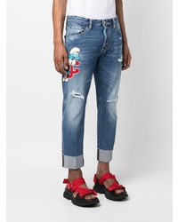 DSQUARED2 Logo Patch Distressed Jeans