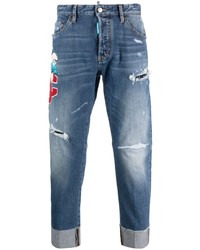 DSQUARED2 Logo Patch Distressed Jeans
