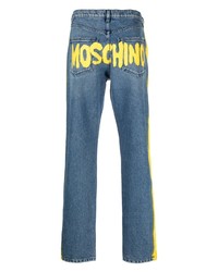 Moschino Logo Print Slim Cut Jeans