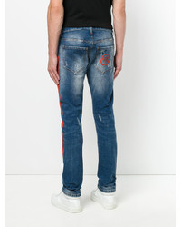 Philipp Plein Logo Print Slim Fit Jeans