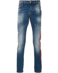 Philipp Plein Logo Print Slim Fit Jeans