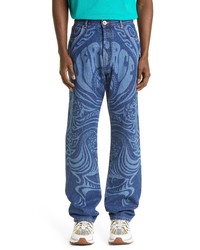 Versace First Line Medusa Music Denim Jeans In Medium Blue At Nordstrom
