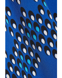Diane von Furstenberg Ivena Printed Stretch Silk Jumpsuit Bright Blue
