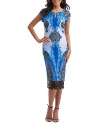 ECI Print Scuba Sheath Dress