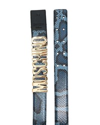 Moschino Snakeskin Effect Adjustable Belt