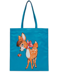 Moschino Blue Illustrated Animals Tote