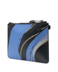 Moschino Abstract Print Leather Clutch Bag