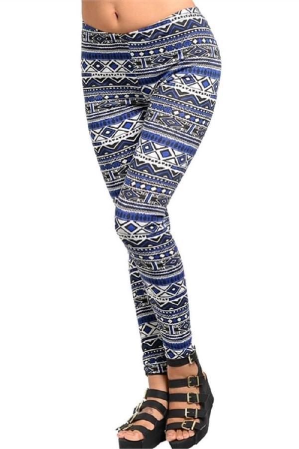 blue patterned leggings