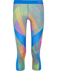 Nike Pro Hypercool Frequency Printed Stretch Jersey Leggings Blue