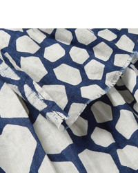 Blue Blue Japan Bassen Printed Linen Scarf