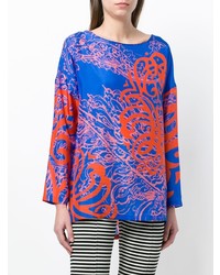 Odeeh Printed Dropped Shoulder Blouse