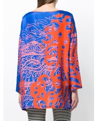 Odeeh Printed Dropped Shoulder Blouse