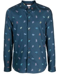 PS Paul Smith Abstract Pattern Print Cotton Shirt