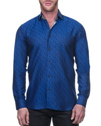 Maceoo Fibonacci Calmbird Black Regular Fit Button Up Shirt