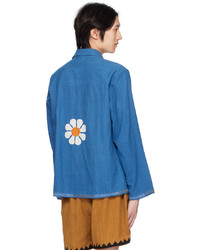 HARAGO Indigo Flower Shirt