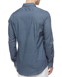 Michael Kors Michl Kors Slim Fit Printed Sport Shirt Blue