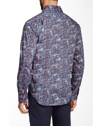Lorenzo Uomo Paisley Print Long Sleeve Trim Fit Shirt