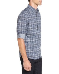 John Varvatos Star Usa Mitchell Slim Fit Print Roll Sleeve Sport Shirt