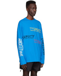 We11done Blue Cotton Long Sleeve T Shirt